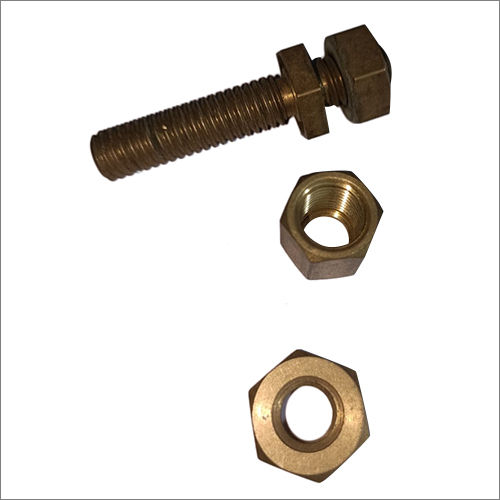 Polished Brass Threaded Bolt And Nut