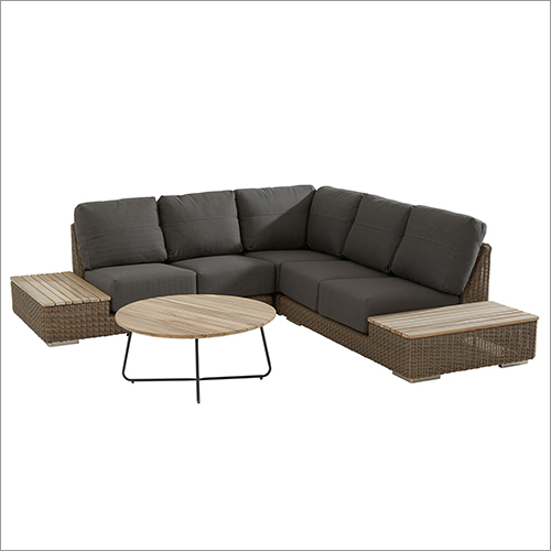 6 Seater Wicker Wood Sofa With Table