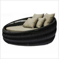 Brown Modular Wicker Daybed