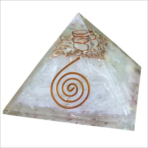 White Selenite Orgone Pyramid