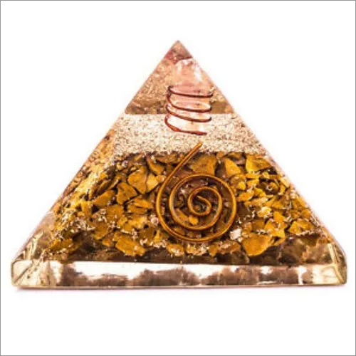 Dark Brown Tiger Eye Orgone Pyramid