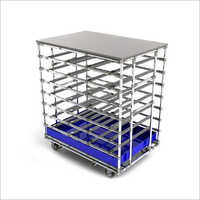 Industrial Trolley - Steel Material, Smooth Surface, Silver Finish | Ideal For Heavy Object Transport In Industrial Settings