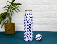 FLOWER PRINTED BOTTLE AND GLASS