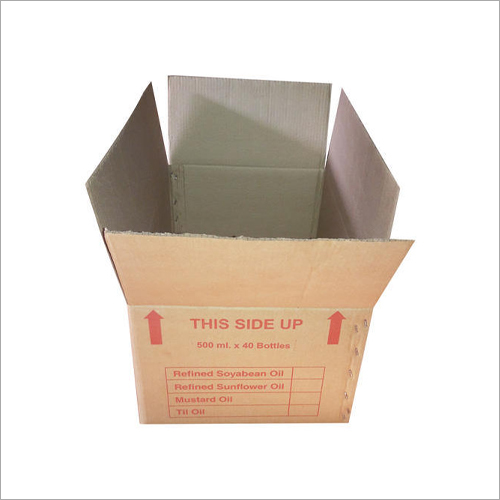 Edible Oil Corrugated Packaging Box - Kraft Paper, Rectangle Shape, Brown Color | High GSM Durability, Easy to Fold & Label