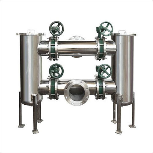 Silver Industrial Duplex Filter Housing