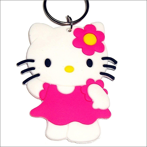Kitty Keychain - Genuine Rubber, Lightweight Design , Durable with Metal Ring for Keys and Stylish Belt Loop Attachment