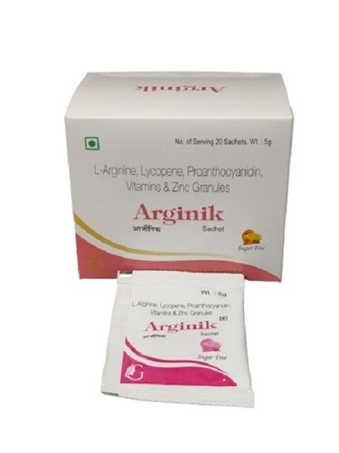 L-arginine. Proanthocynidin. Lyucopene 2000iu. Vit C. Vit-e. Zinc (Arginik Sachets) Ingredients: L-arginine 3gm+ Proanthocynidin 75mg +Lyucopene 2000iu+vit C 40mg+ Vit-e+zinc 5 Mg