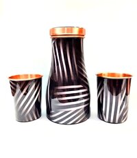 Copper Enamel Print Bedroom Jar Pot With 2 Glass