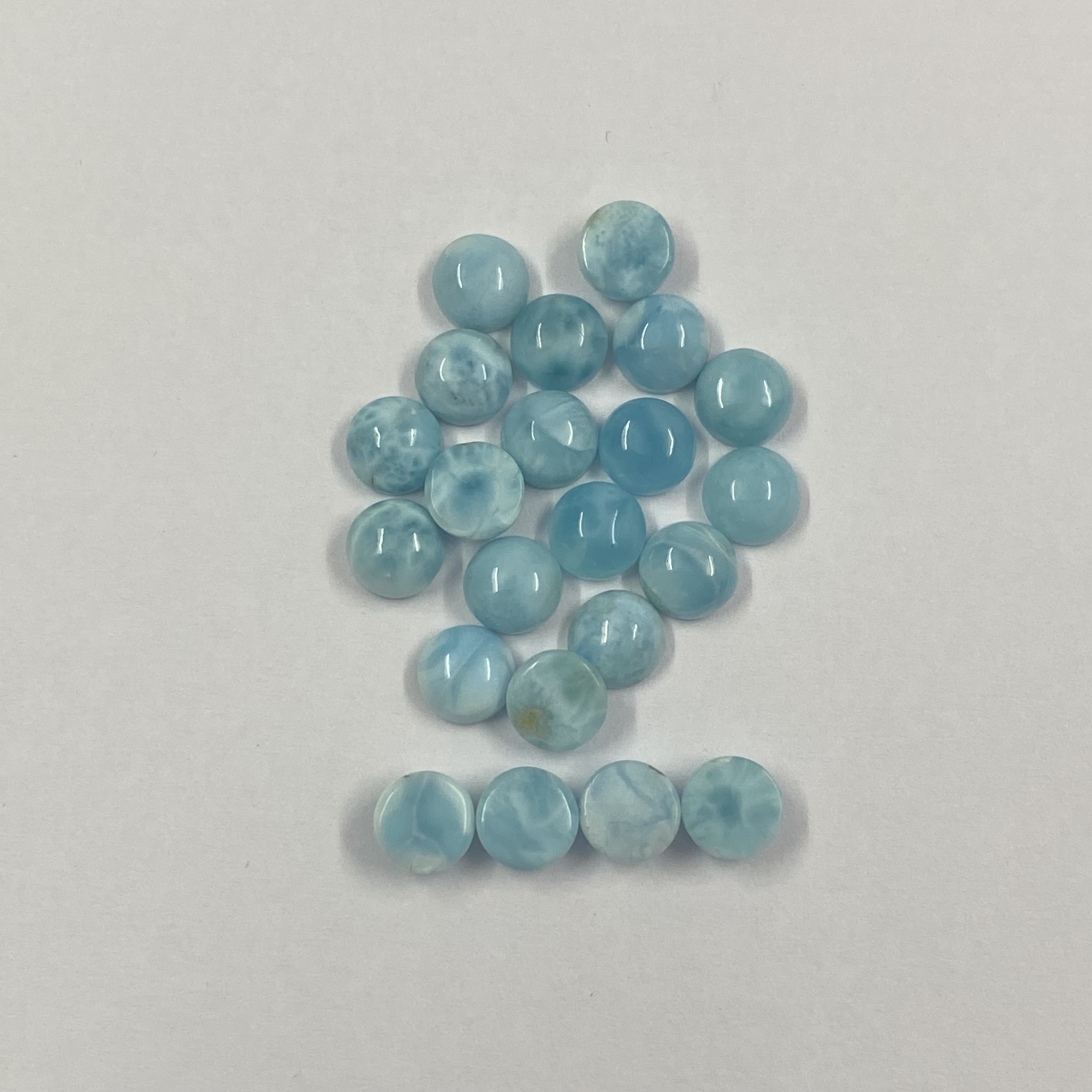 Natural Larimar Round Cabochon Loose Gemstone