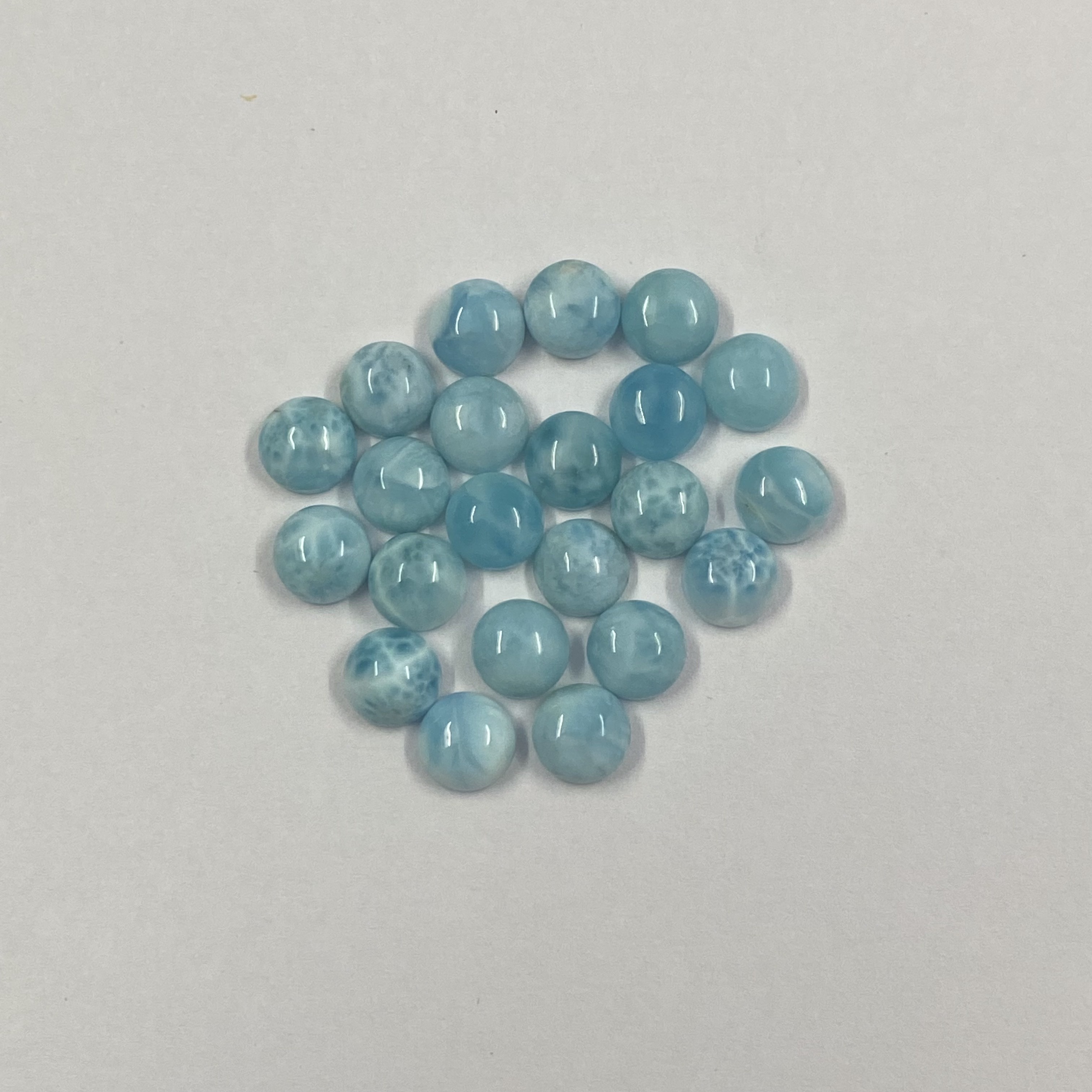 Natural Larimar Round Cabochon Loose Gemstone