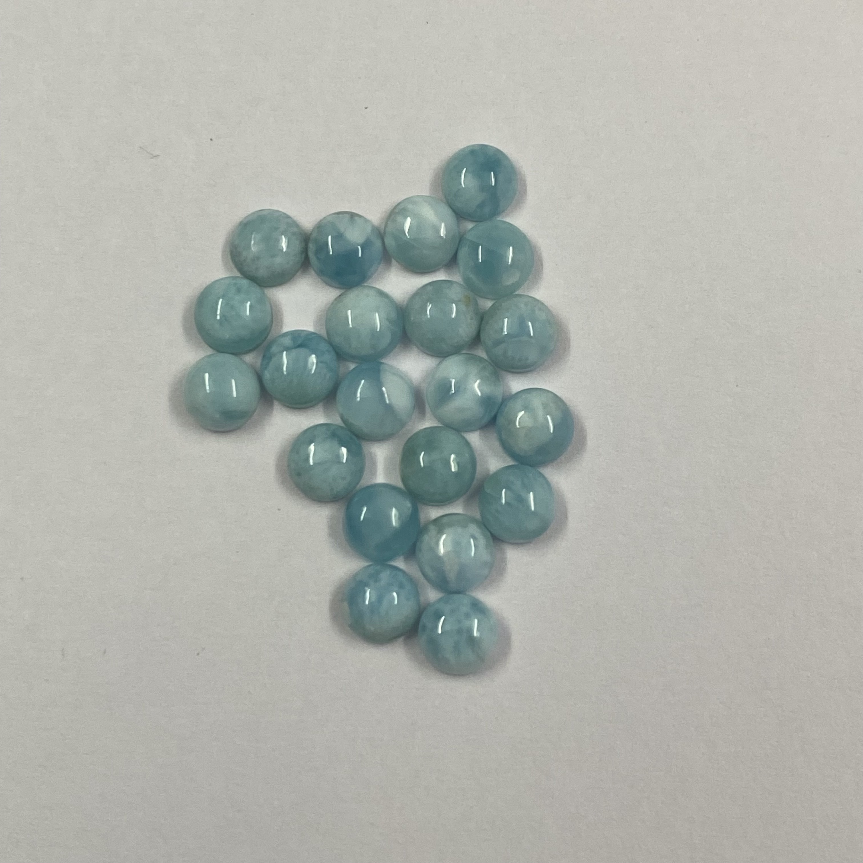 Natural Larimar Round Cabochon Loose Gemstone