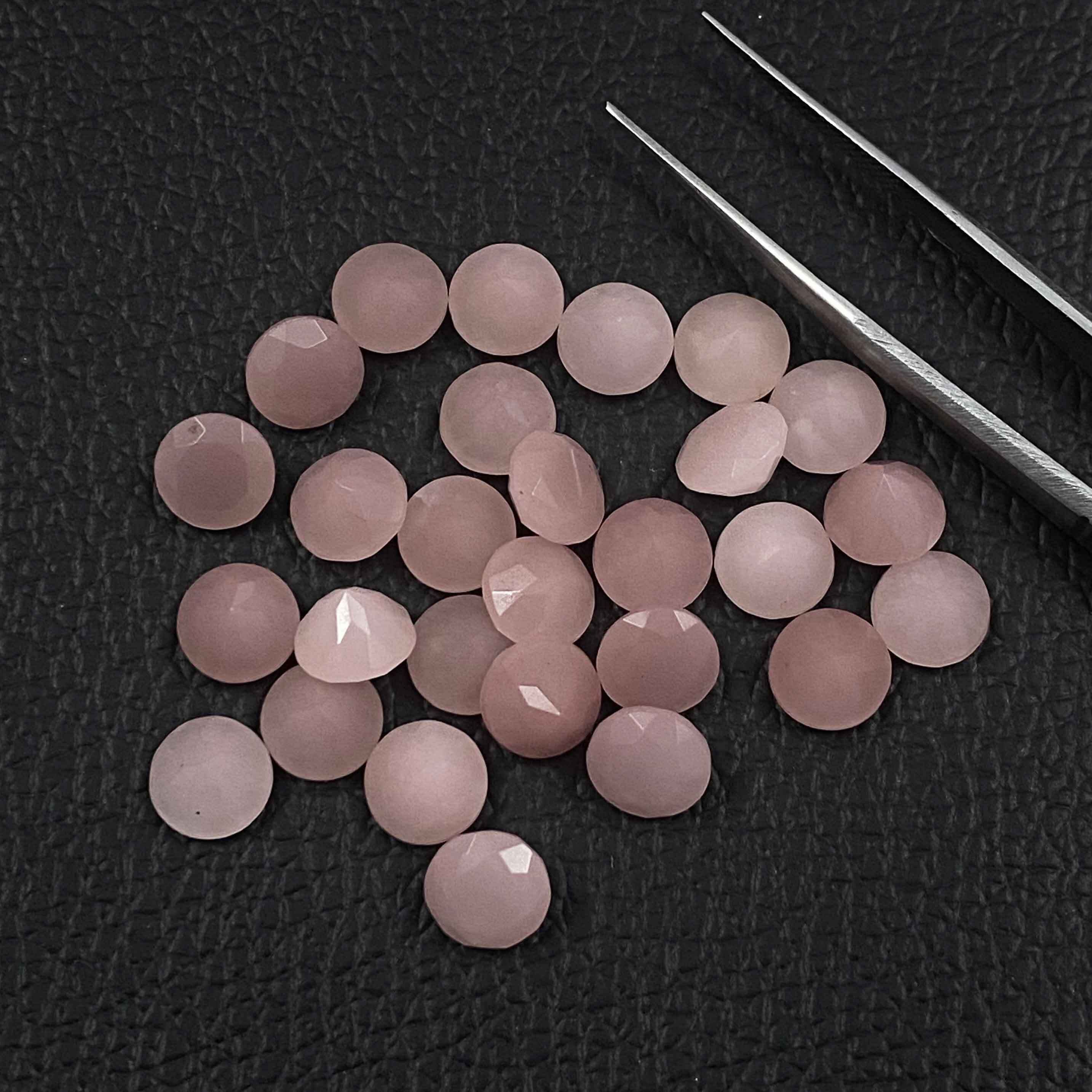 Natural Guava Quartz Faceted Round Loose Gemstone