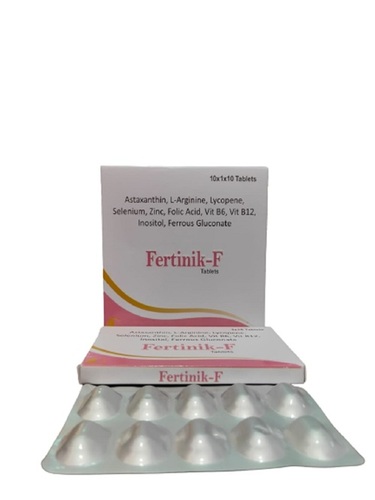 Tablets Astaxanthin. L-Arginine. Lycop. Selenium. Zinc. Folic Acid. Vit B6. Vit B12. Inositol. Ferrous Gluconate (Fertinik-F)