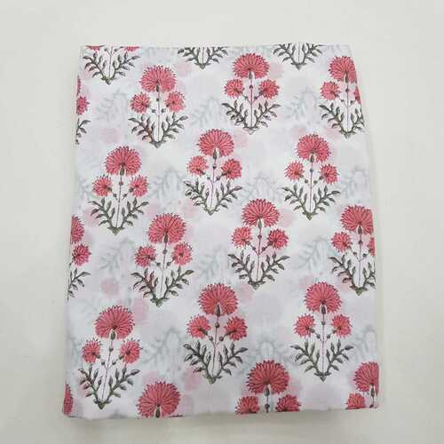 red flower Hand Block Print Fabrics