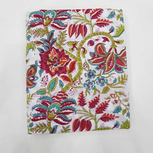 Indian Red Flower Hand Block Print Fabrics