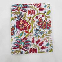 indian red flower Hand Block Print Fabrics