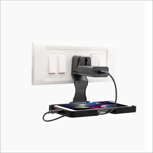HILEX ABS Mobile Stand - ABS Material, Suitable for Phones Up to 7 Inches, Black Color | Features Open Slots for Ventilation, Multi-Plug Compatibility