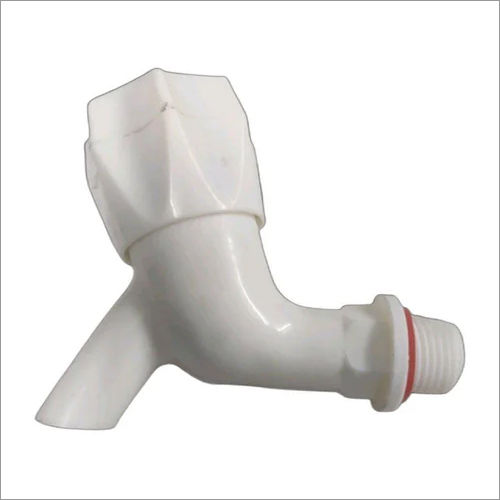 White Pvc Bib Cock Glossy Water Tap