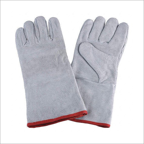 Grey Leather Hand Gloves
