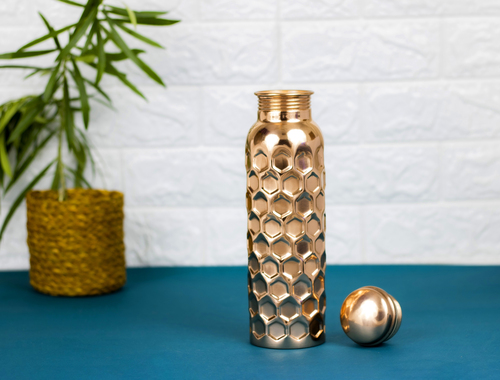 DIAMOND EMBOSSING COPPER BOTTLE