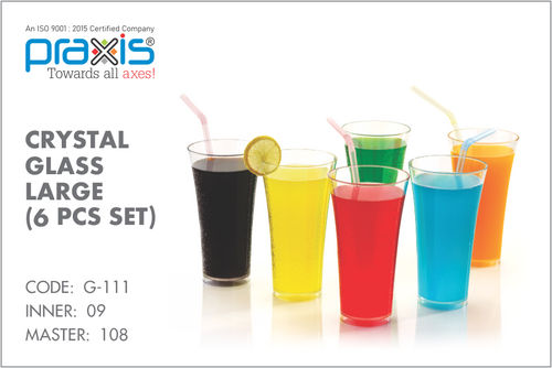 6 PCS CRYSTAL PLASTIC GLASS