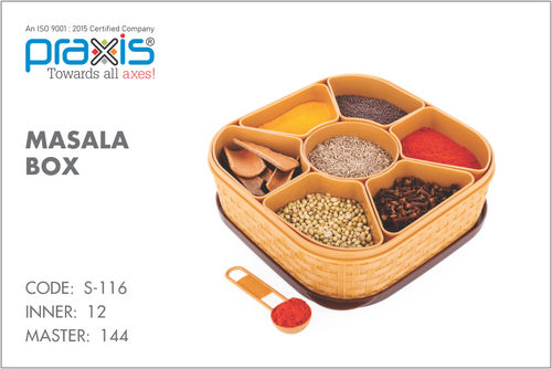 KITCHEN SQUARE PLASTIC MASALA BOX