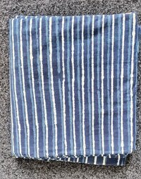 indigo stripes hand block print
