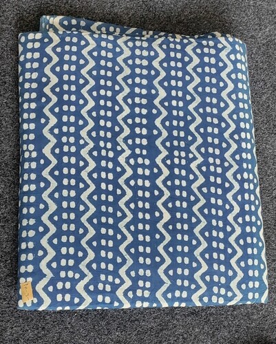 indigo zig zag hand block print