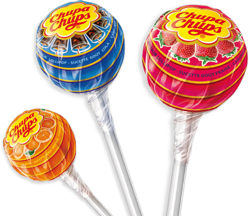 Tongue painter lollipop with gum inside