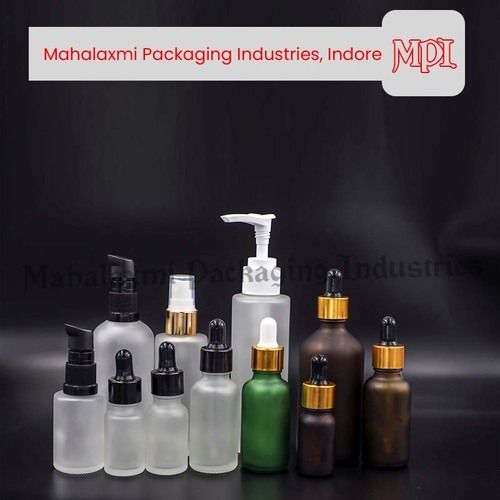 Glass Dropper Bottle - Frosted Glass, Various Shapes & Colors | Ideal for Cosmetics and Pharma, Dropper Sealing Type