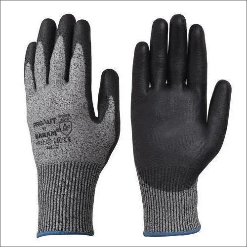 Industrial Safety Gloves - Cotton Material Black Color Unisex Design Waterproof for Reliable Safety and Versatile Usage