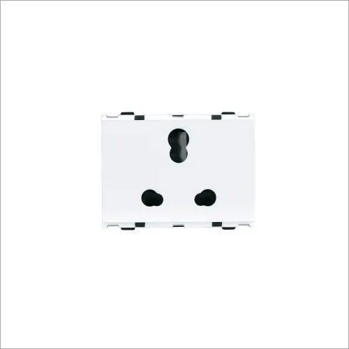 White L And T Englaze 3 Pin Power Socket