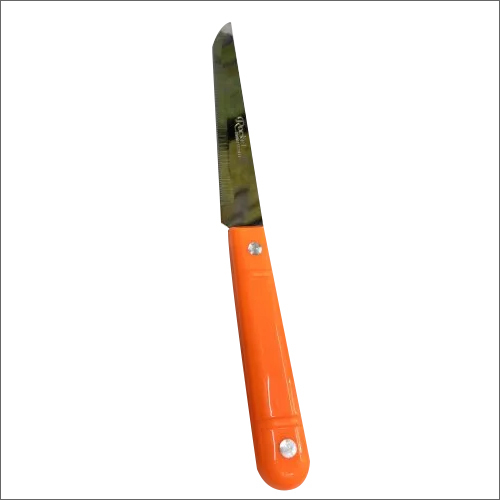 Plastic Handle Kitchen Knife - Brown Plastic With Stainless Steel Blade, Orange Handle | Ideal For Various Cutting Applications, New Only, Packaged In Sets of 12