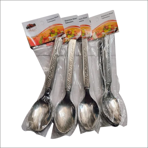 Stainless Steel Table Spoon - Chrome Finish, White Color, 12 Size, 210g Weight | Durable Metal Construction, Various Thickness Available
