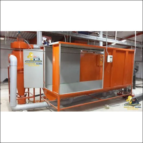 Orange & White Powder Coating Booth With Recovery Cyclone