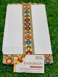 Fancy Tissue Lace - Velvet Material, White Color | Various Designs & Patterns Available