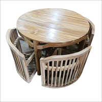 Machine Made Teakwood Round Dining Table