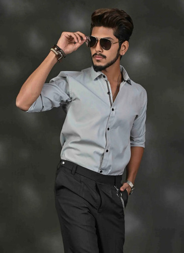 Black Classy Cotton Shirt For Men