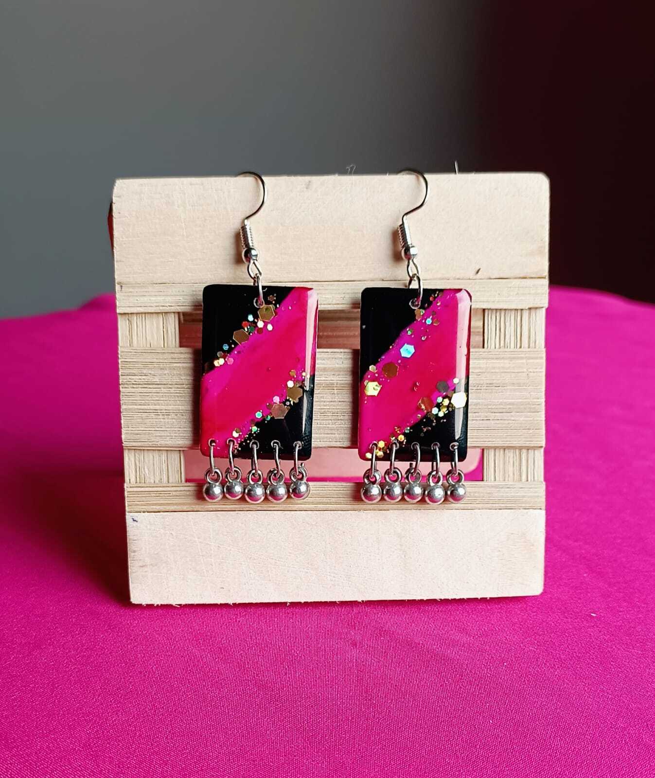 Flower Petal Resin Handmade Earrings