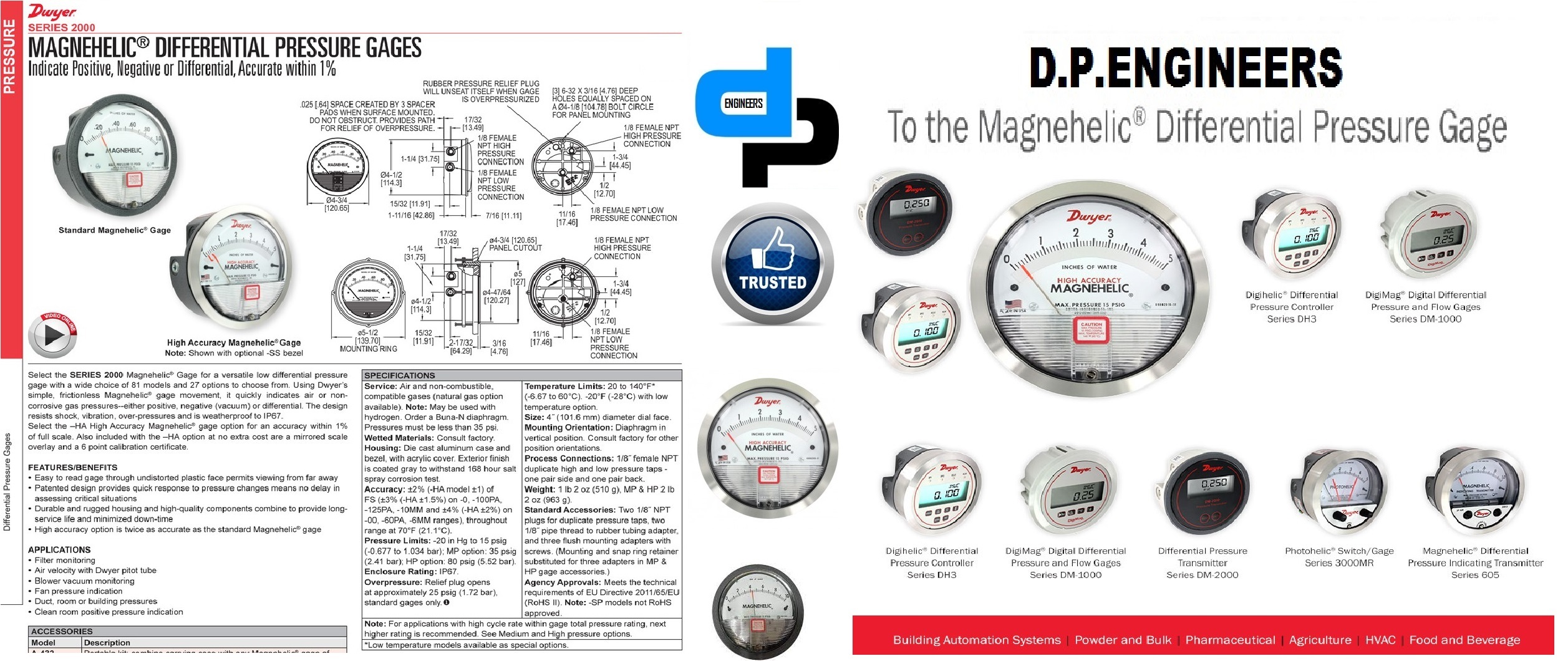 Dwyer Maghnehic gauges from Jamnagar Gujarat -DP ENGINEERS