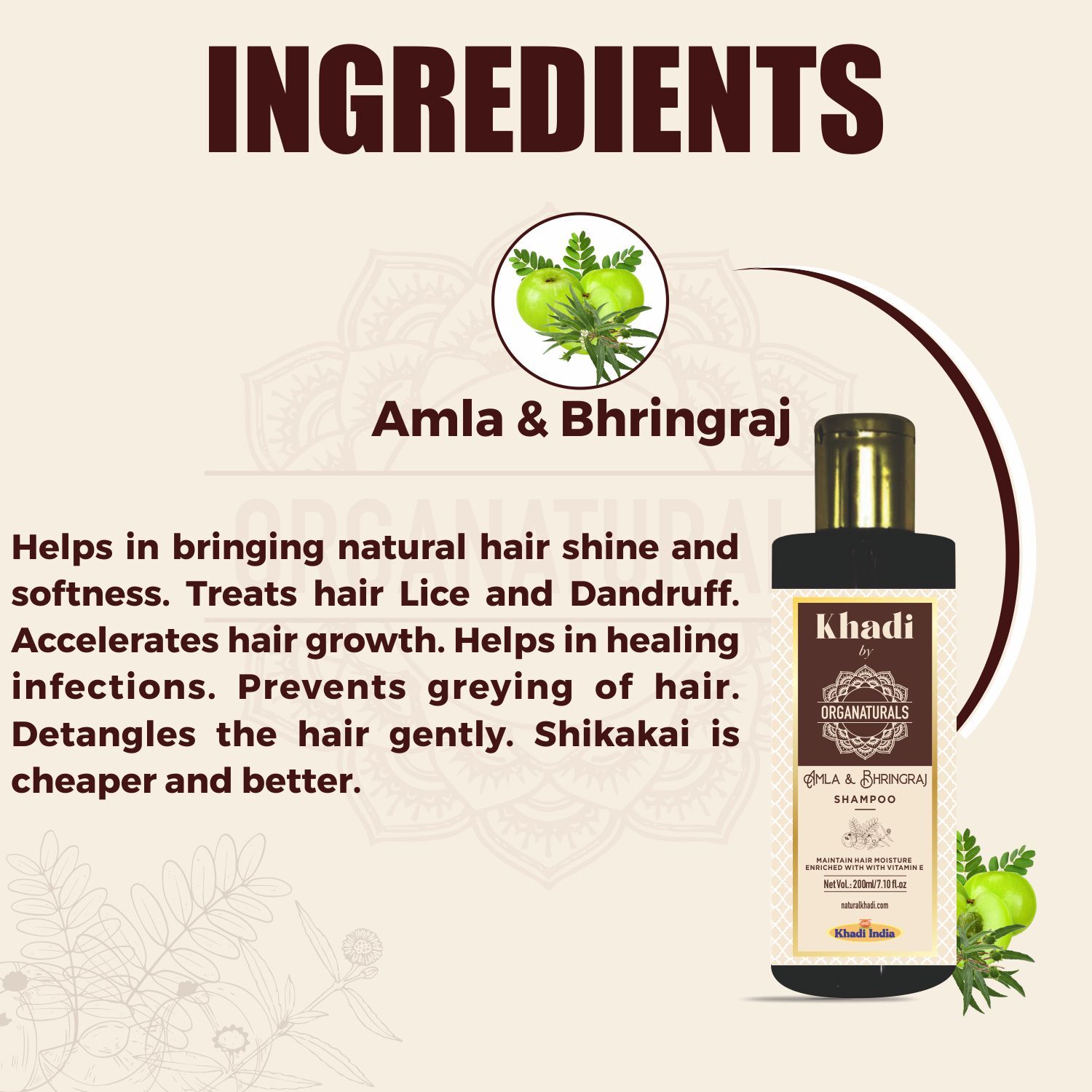 Organic Ayurvedic Amla and Bhringraj Herbal Hair Cleanser  Hair Shampoo