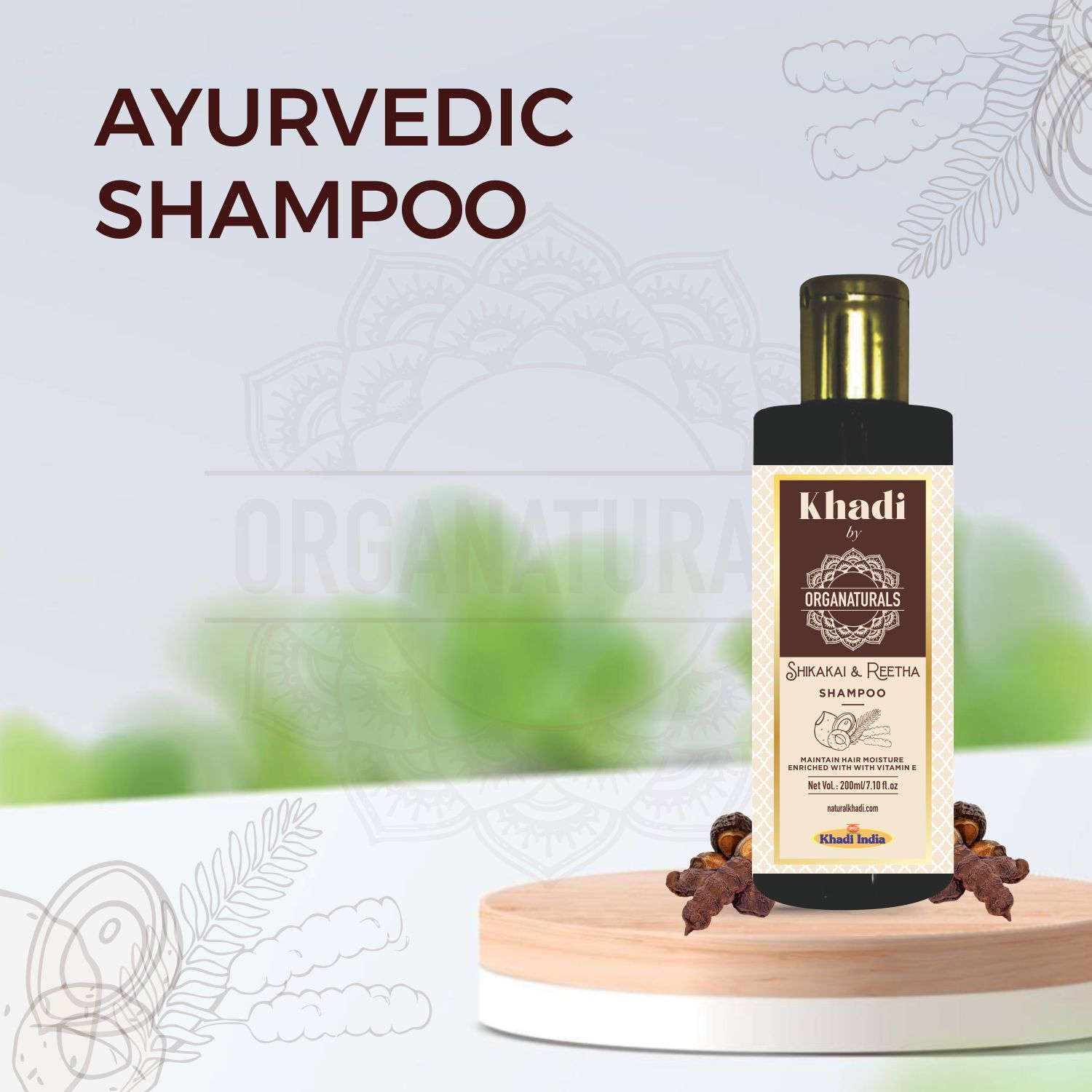 Ayurvedic Shampoo Reetha And Shikakai Hair Shampoo Suitable for All Type Hair 200ml