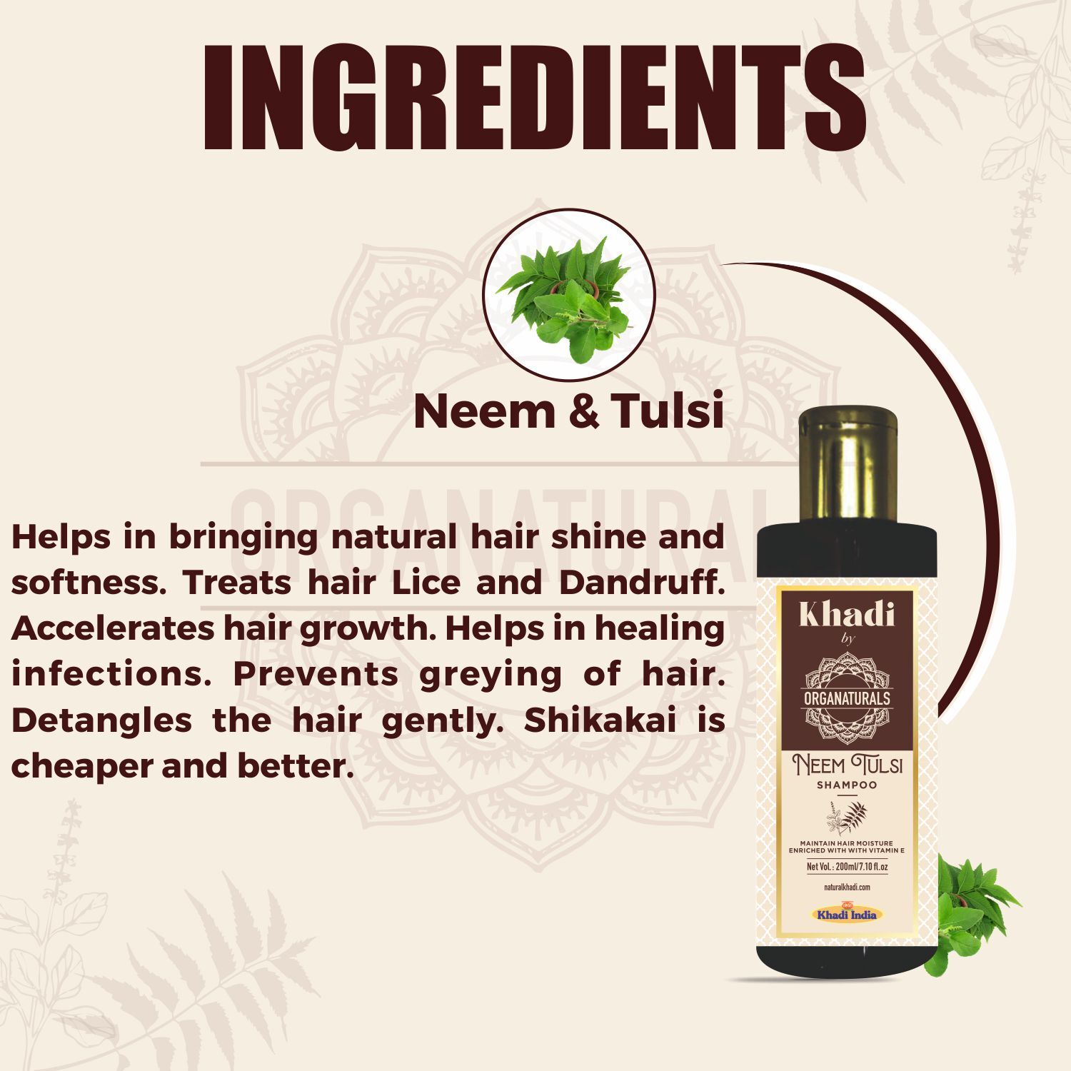 Hair shampoo Tulsi And Neem Hair Shampoo Sulfate and Paraben Free for All Type of Hair