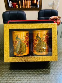 Copper Printed Glass Set of 2