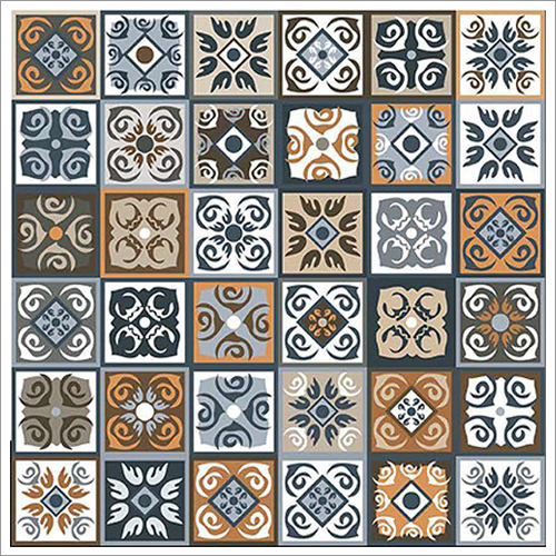 Black And Brown 300 X 300 Mm Moroccan Series Matt Digital Parking Tiles