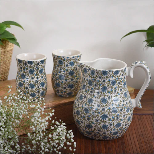 Set Of 3 Royal Gardenia Pitcher And Tumbler