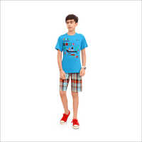 T Shirt Woven Shorts Set - Cotton, Multicolor, Ages 5-15 | Anti Uv, Quick Dry, Breathable, Non Toxic, Cool Dry