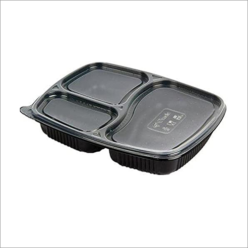 Plastic 3 Compartment Disposable Meal Tray With Lid