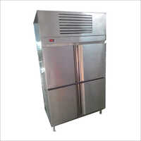 Stainless Steel Four Door Refrigerator - Spacious Silver Design | Automatic Defrost Operation, 1-year Warranty, High-grade Material