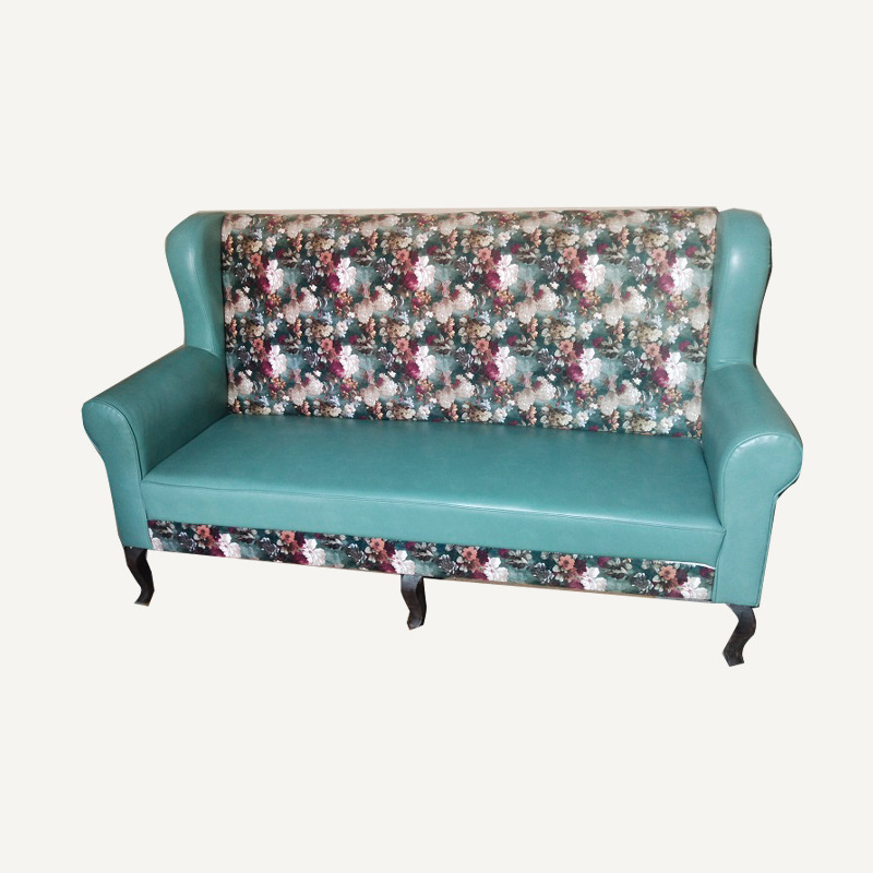 Upholstery Two Seater Sofa - Fabric Wood, 60x40x30 inches, Teal | Comfortable Seating, Durable Frame, Traditional Style